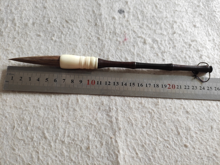 牛耳毫檀木杆兽骨斗毛笔65*14
