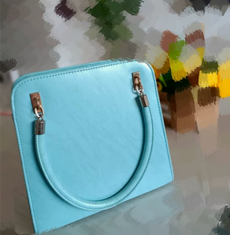 天蓝色手提包，通勤包包 注：售出不退不换