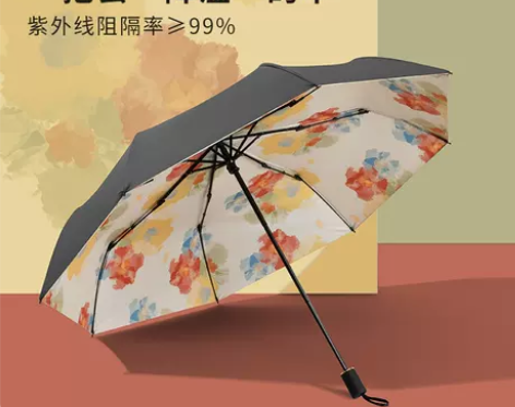 雨伞遮阳伞复古油画风太阳伞女生晴雨两用防晒...