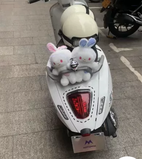 拉比摩托威，复古踏板车，经典珍珠白配色，百...