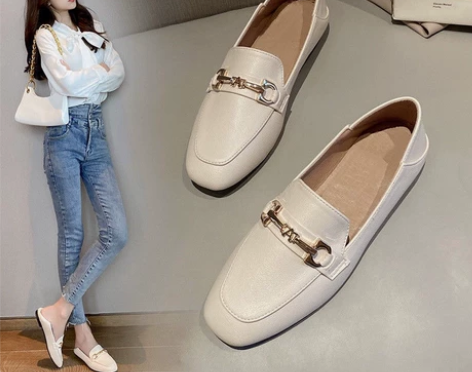 春秋款一脚蹬防滑平底英伦风休软底鞋特价处理...