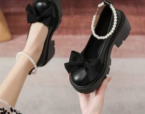玛丽珍鞋女2022年夏季新款小众设计感珍珠...