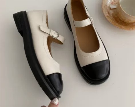 单鞋女一字扣玛丽珍鞋女复古2021年春季新...