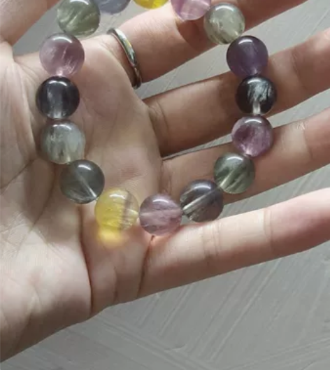 天然拉丝萤石 卡11mm - 原相机实拍，...