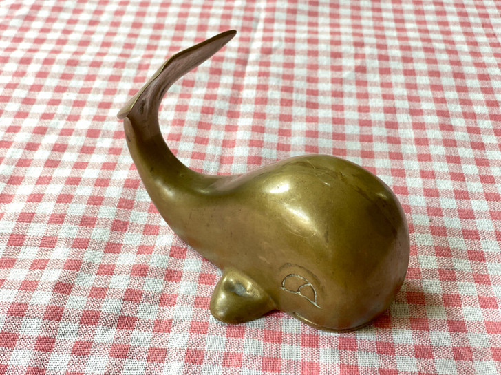 金属 铜制小鲸鱼，日本中古市集买的