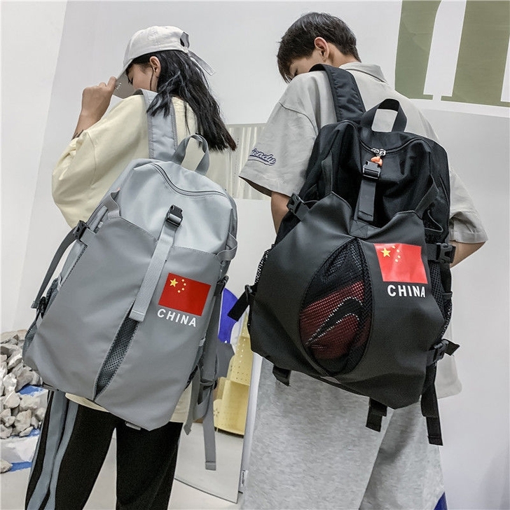 国潮双肩包男士潮牌大容量户外运动篮球包学生...