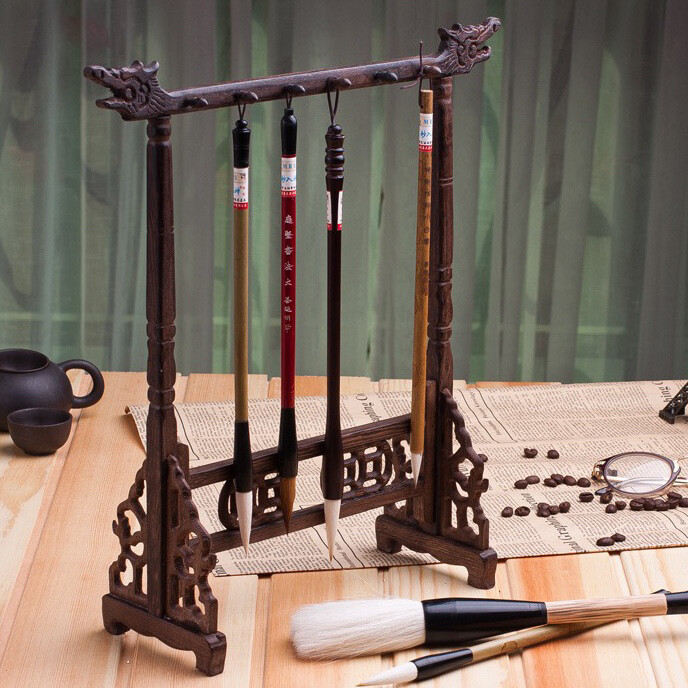 毛笔笔架鸡翅木笔挂笔架文房四宝用品毛笔架