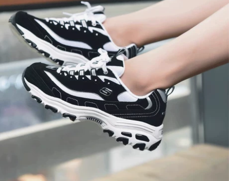 Skechers斯凯奇秋季新款女鞋厚底熊猫...