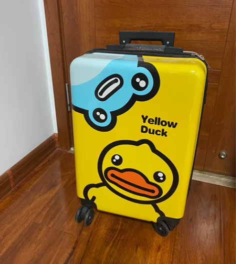 卡通20寸拉杆箱旅行箱,就从小区门口拉回家...