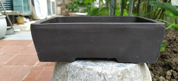 老黑泥紫砂花盆厚重2斤半左右长约21宽23...