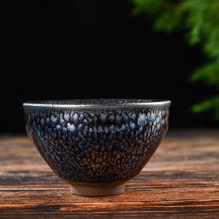 建阳建盏厂家批发 连宏达百花盏原矿铁胎束口...