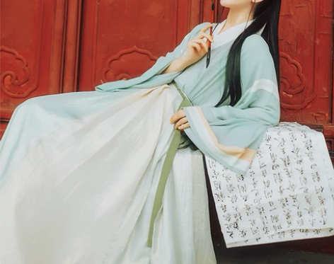 淡竹叶 花朝记汉服原创设计 魏晋制复原款襦...