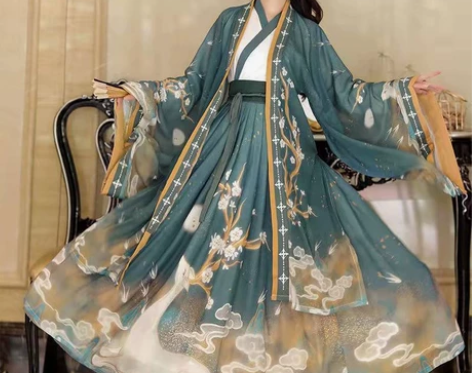 鹿瑶汉服女正品原创中国风晋制交领齐腰襦裙魏...
