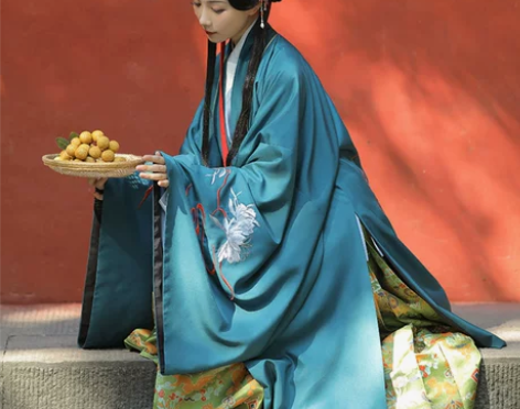 【包邮白菜】兰若庭汉服 乘黄明制披风 绣花...