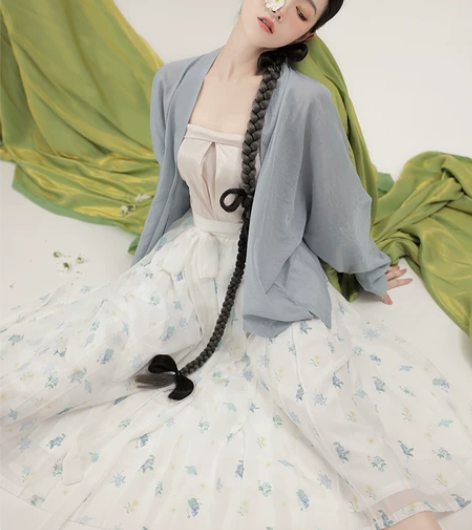 桔屿原创汉服女宋制长干寺【夏至】宋抹飞机袖...