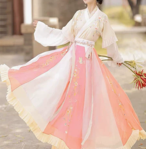 妃亦坊原创汉服女【蝶悦色】晋制半臂中国风交...