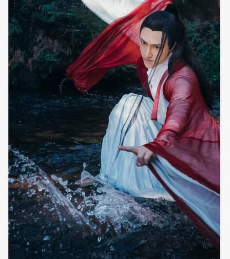如梦霓裳相思引，绝版红色大氅，正品汉服，男...