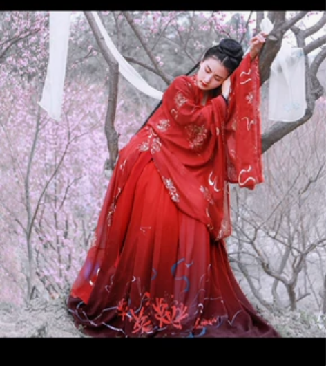 如梦霓裳曼殊红色大袖衫汉服 全新，160码...