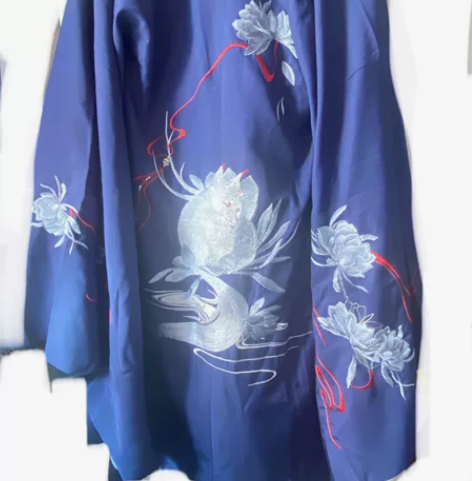兰若庭 汉服 乘黄 明制 披风 绣花 大袖...
