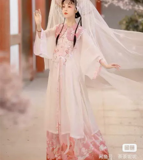 七月夕绝版 兔儿仙官 汉服女绣花圆领对襟长...