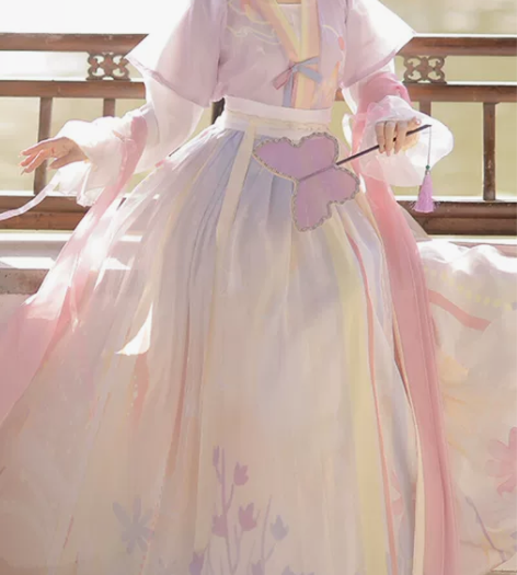 洛苓汉服 唐褙子女交领短衫褶裙原创改良齐腰...