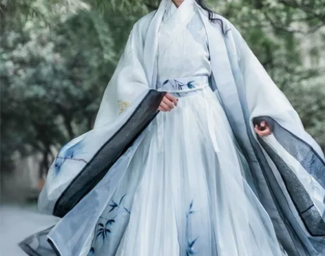 汉服男一整套七子女中国风魏晋风交领齐腰印花...