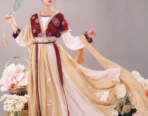 汉服唐褙子【耀春】 醉芙蓉 耀春醉芙蓉迟园...
