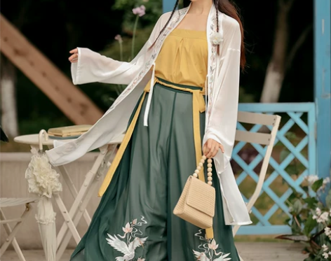 白鹭 霓裳羽衣汉服女正品原创宋裤褙子宋制三...