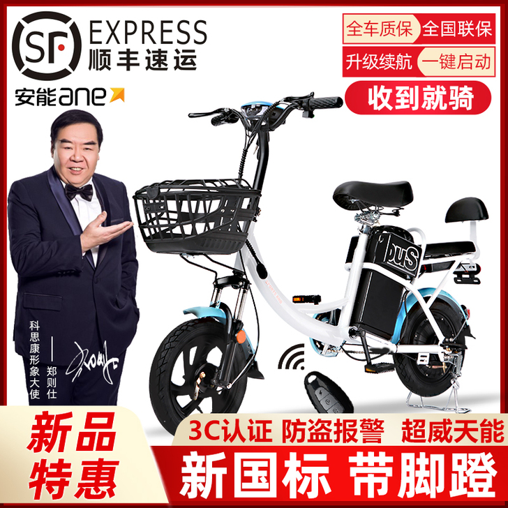 科思康 电动自行车 电池可拆卸充电 原装双...