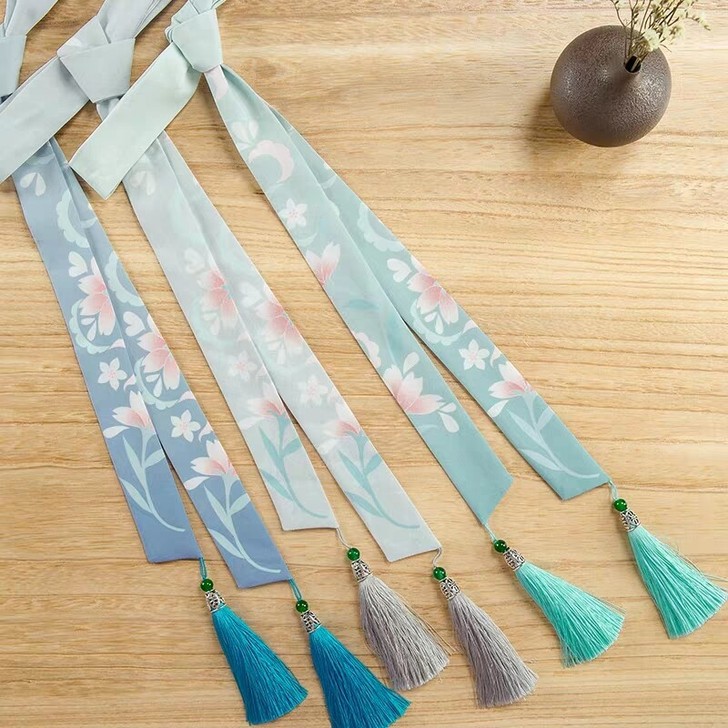 汉尚华莲原创汉服女装配饰日常印花发带古风发...