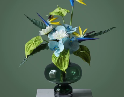 只此青绿系列仿真花束设计师花植空间材料婚礼...