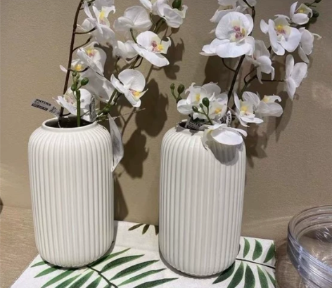宜家居家花瓶北欧简约陶瓷花瓶摆件客厅插花餐...