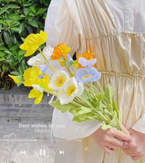 ins风罂粟虞美人仿真花插花装饰桌面小摆件...