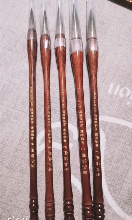 红木御品狼毫,善琏湖毛笔,五个型号是一套,...