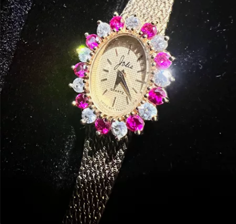粉白宝石镶嵌中古Vintage手表 终于到...