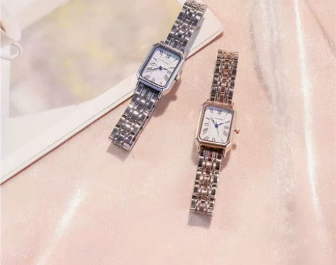 小众女士手表女款夏季钢带方形ins风学生简...