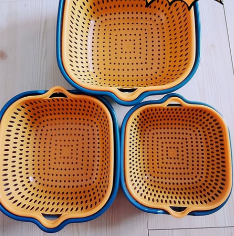 【特价3.5元包邮】 蓝黄六件套 洗菜盆沥...