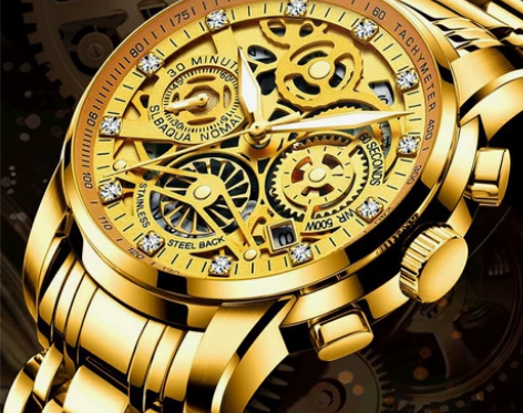 2022瑞之缘镂空手表男士钢带高档石英夜光...