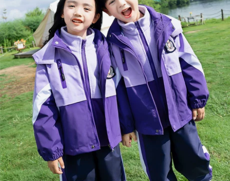 班服小学生冲锋衣三件套幼儿园园服秋冬装加厚...
