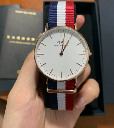 dw手表男 40mm经典撞色织纹潮流大表盘...