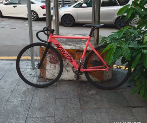 aventon死飞整车 粉色 碳前叉52码...