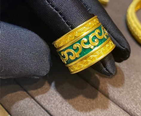 足金999古法金宫廷禧结扳指 简介:足金9...