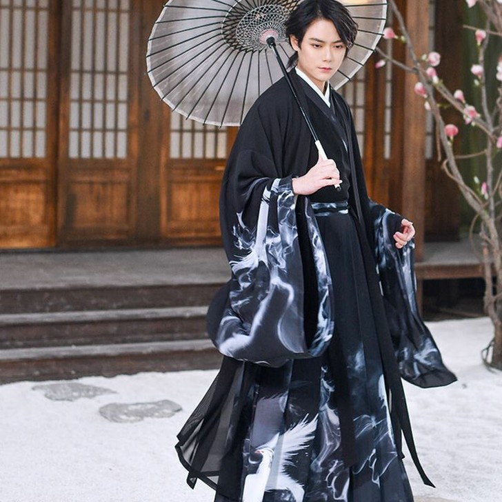 加大码汉服男女加胖情侣魏晋风汉服女交领齐腰...