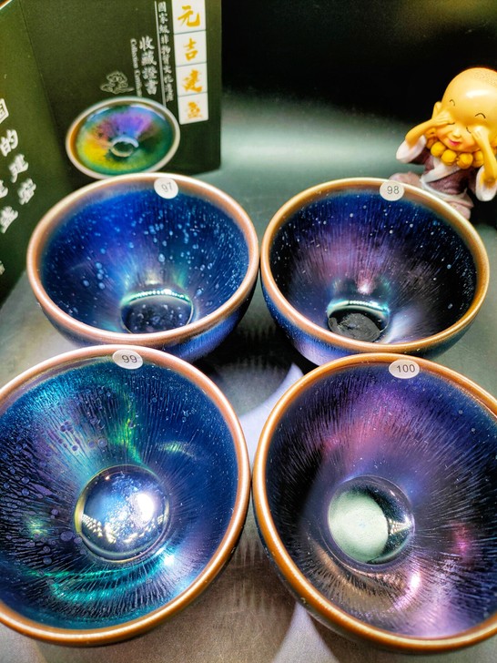 【蓝曜精品】精制建盏，忍痛割爱，出四只元吉...