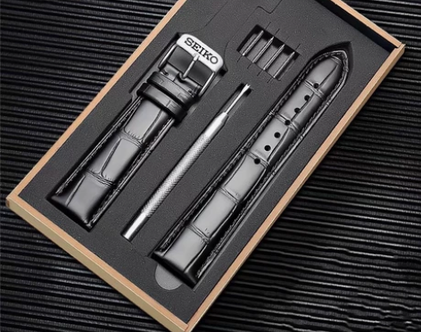 精工手表带男女真皮带配件针扣通用SEIKO...