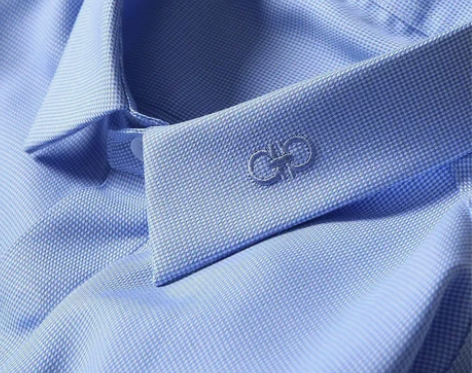 高端提花男士商务休闲衬衫秋冬新款领口刺绣长...