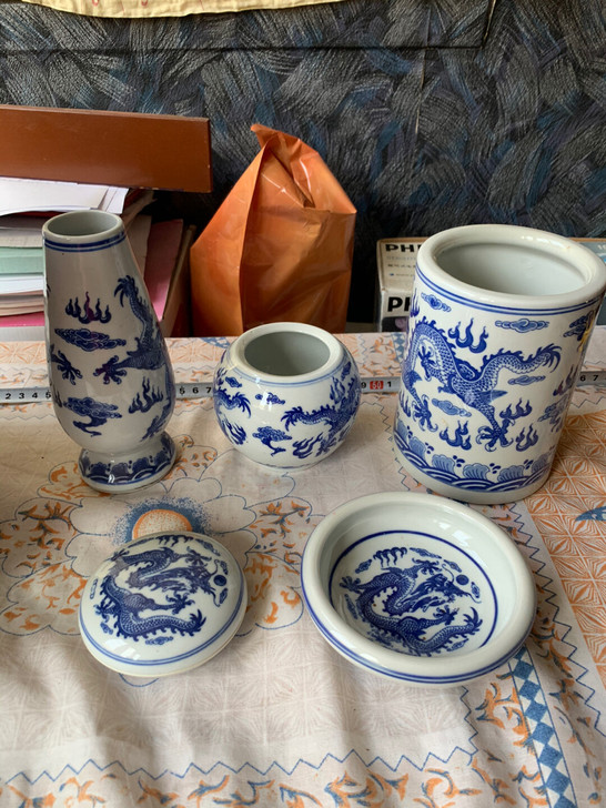 文房用品 九十年代物件 景德镇青花瓷文房用...
