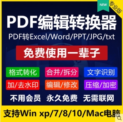 PDF转Word/ppt/excel/图片...