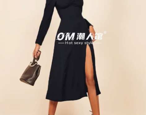 法式赫本复古黑色礼服宫廷风方领连衣裙女性感...