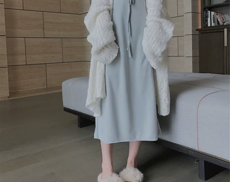 复古慵懒风温柔长裙秋装女2018新款高腰a...